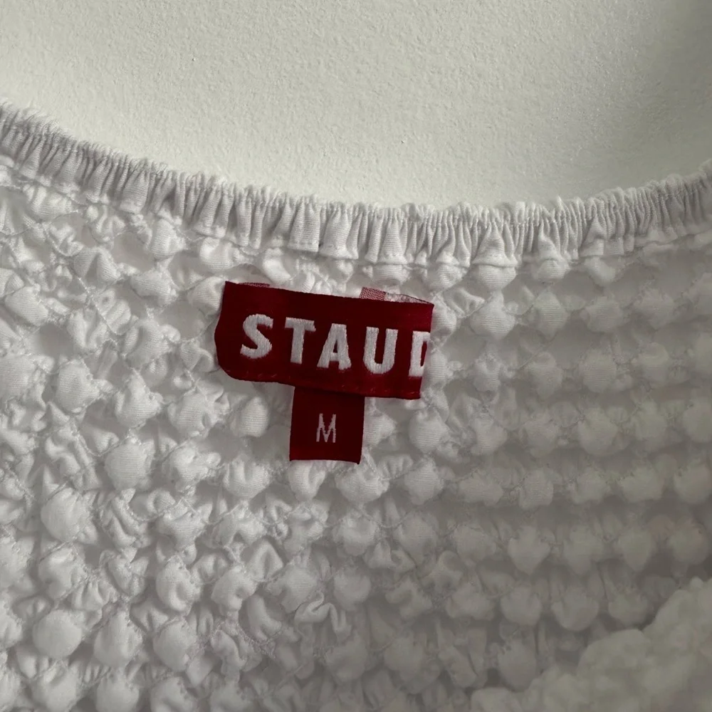 STAUD Cassidy shirred cotton-poplin mini dress B1960